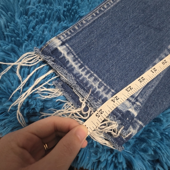 AMO Babe In Something Blue Raw Gem Size 26 Distressed Womens Jeans - Picture 10 of 11